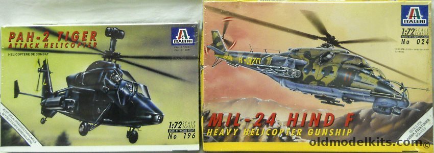Italeri 1/72 PAH-2 Tiger  / 024 Mil-24 Hind F, 196 plastic model kit